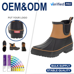 Custom Duck Chelsea Rain <strong>Boots</strong> for Women and Men Waterproof Lightweight Rubber <strong>Ankle</strong> <strong>Wellington</strong> <strong>Boots</strong> with Soft Lining - Product Image 1
