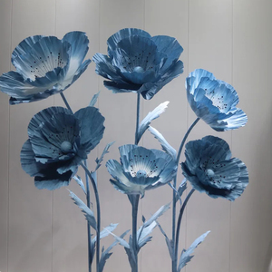 KE-GF007 Vente en gros de fleurs artificielles géantes en soie, fleurs géantes en papier, fleurs géantes en organza, coquelicot géant pour la décoration de mariage - Product Image 6