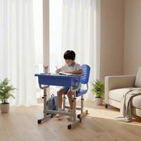 Ensemble chaise et bureau ergonomiques à hauteur réglable avec dossier respirant pour salle de classe, maison, bureau et salon