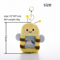 Porte-cartes en peluche personnalisé en gros, protège-carte d'identité étudiant, adorable abeille moelleuse, étui pour photocards Kpop, porte-clés en peluche