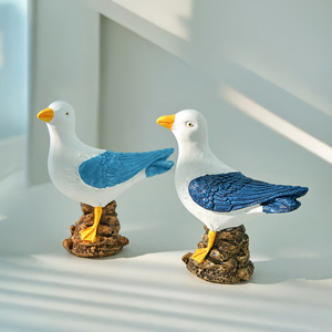 Figurines décoratives en résine de mouette, statues d'oiseaux pour la décoration de la maison, modèle artisanal artistique, ornements de style méditerranéen, animaux - Product Image 3