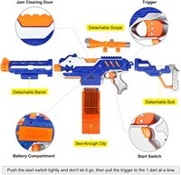 소리와 거품 총알이 있는 소년을 위한 DIY 장난감 총, 스나이퍼 라이플 건 전기 다트 블래스터 장거리 사격 총