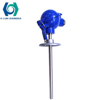 330 Bride d'hygiène d'activité de résistance thermique Pt100 RTD 6*100 sonde de capteur de température en acier inoxydable 304 pour une utilisation en intérieur