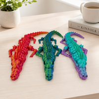Jouet crocodile imprimé en 3D en ABS, articulé, flexible, sensoriel, décoration de bureau, cadeau pour enfants et adultes