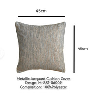 Housse de coussin carrée en jacquard métallique 100% polyester personnalisée, luxueuse, douce et décorative pour la décoration de la maison