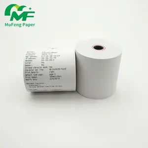 80 X 70 57x50 57x40 57x38 57x30 Pos Cash Paper Printing 57*50 57*40 Mm Roll Thermal Cash Register Paper 57*30 Customized Size