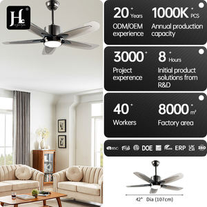 Ventilateur de plafond moderne à télécommande avec lumière LED blanche à 5 pales en ABS, vente en gros d'usine - Product Image 4