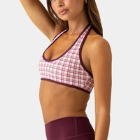 Soutien-gorge de sport pour femme avec logo personnalisé, dos large et doux, coupe ajustée, à séchage rapide, respirant, idéal pour le yoga et les activités sportives