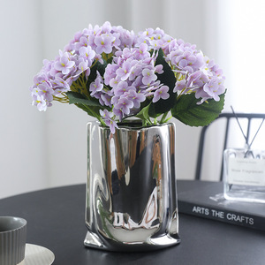 <b>Hydrangea</b> <b>Artificial</b> <b>Flower</b> Soft Plastic PVC High Simulation Wedding Home Decor Desktop Decoration - Product Image 3
