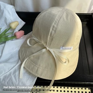 Version coréenne INS Style Denim Bucket Hat Summer Sun Protection Wide Brim Duckbill Design Small Face Big Head Women's Patch - Product Image 6