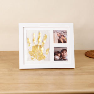 कारखाने थोक नई माँ और नवजात शिशु के लिए उपहार लकड़ी के बच्चे के हाथ और पदचिह्न मिट्टी के लिए चित्र फ्रेम - Product Image 4