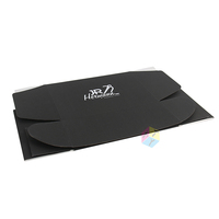 Boîte d'expédition en carton ondulé noir personnalisée avec logo, pliable, pour vêtements, cadeaux et e-commerce