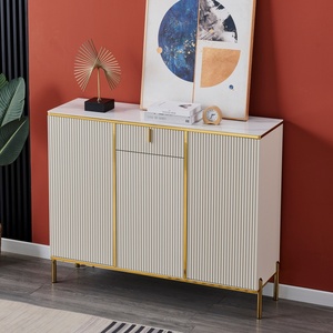 Meuble à chaussures moderne en bois blanc, meuble de salon de luxe, buffet de luxe - Product Image 4
