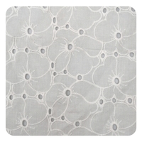 Nouveau Design 100% coton léger blanc doux motif Floral brodé dentelle broderie oeillet tissu pour robe de femme