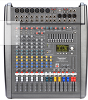 Console de mixage Audio professionnelle 6 canaux 99 effets DSP avec amplificateur de puissance