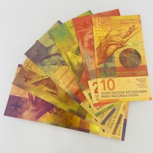 Ensemble de billets de banque en feuille d'or du <span class=keywords><strong>Franc</strong></span> <span class=keywords><strong>Suisse</strong></span>, 6 pièces (10, <span class=keywords><strong>20</strong></span>, 50, 100, 200, 1000 Francs) pour cadeaux, souvenirs, lot mixte de billets en feuille d'or - Product Image 4