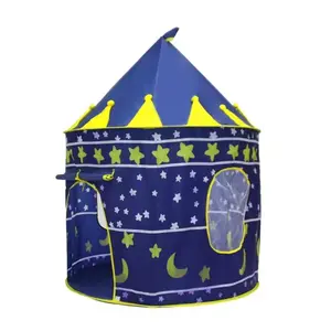 2024 Promotional Blue & Purple Princess Game Kids Play Tent House Children Boys Girls Crawl Yurt For Kids