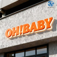 Letrero Comercial para Exteriores o Interiores, Letrero de Metal Personalizado en 3D, Letras de Canal Digitales de Acero Inoxidable, Letrero con Logotipo Retroiluminado LED
