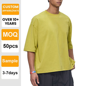 Camiseta de Alta Calidad con Logotipo Personalizado, Lisa, Hombros Caídos, Gruesa, 100% Algodón, Impresión al por Mayor, Bordado para Hombre - Product Image 4