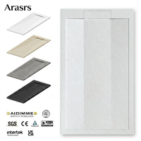 Receveurs de douche en résine 1200x800 avec drain linéaire inclus, densité qualité pierre naturelle, certifiés CE pour salles de bain