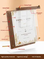 Support de menu personnalisé en acrylique imitation bois A4/A5 pour salons de thé et cafés – Panneau publicitaire de table haut de gamme