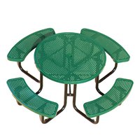 Grande table de pique-nique en métal commerciale pour fête en plein air avec banc ensemble de mobilier de jardin table à manger en acier table basse extérieure patio