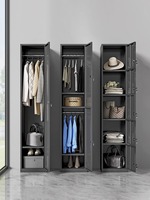 Armoire en acier avec miroir et tiroirs, armoire métallique pour la maison, chambre à coucher, meubles