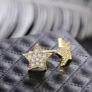Orecchini a stella alla moda per donna, design scintillante completamente intarsiato, gioielli eleganti e carini per tutti i giorni - Product Image 6