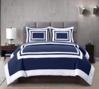 Collection QSY Wyatt, ensemble de literie pour lit king-size de style hôtel, 7 pièces, noir/blanc, draps carrés, ensemble de literie à thème de Noël