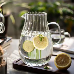 Bouilloire à eau froide en verre borosilicate haute résistance, style européen moderne, rayée, écologique, avec couvercle, grande taille - Product Image 4