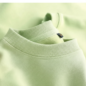 Sudadera de Cuello Redondo de Forro Polar Ligero de Manga Larga para Hombre, 100% Algodón, Transpirable, Color Sólido, Invierno 2023, Más Vendida y de Tendencia - Product Image 1