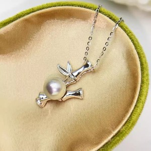 WENCHI 10169 31336 Accessoires DIY pour perles, Perles en argent S925 de 7-9mm, Support vide pour perles, Nœud en bambou, Pendentif de mode, Conception de bijoux - Product Image 3