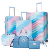 Valise à roulettes en PP, grande capacité, valise de voyage élégante avec une palette de couleurs discrète, fermeture éclair anti-explosion
