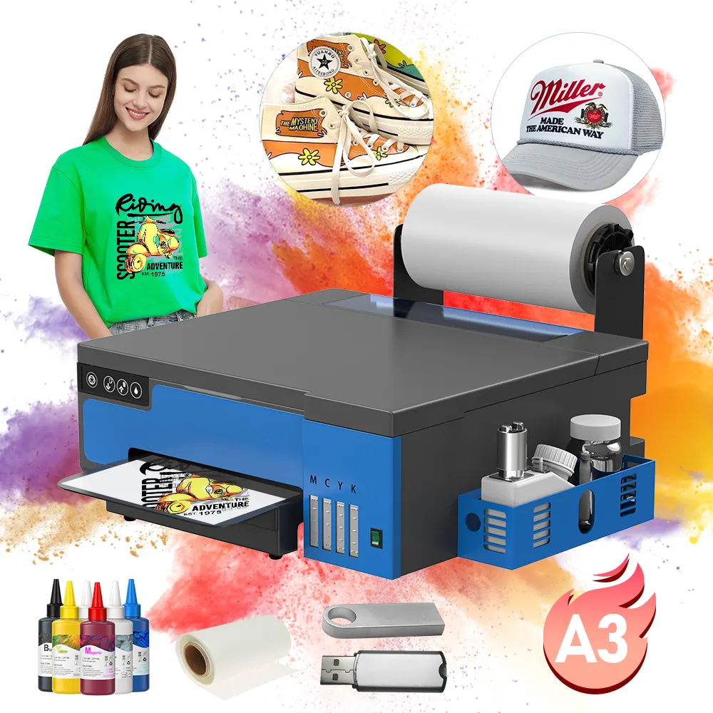 Colorsun 2024 populer L18058 DTF Printer A3 XP600 kepala DTF Printer A3 DTF Printer T-shirt mesin cetak