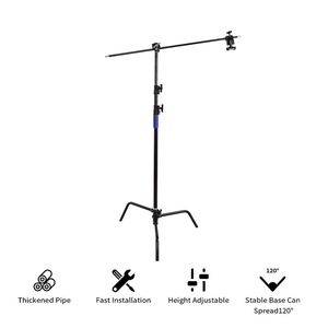 Black Light C Stand 40 pulgadas producto fotografía soporte Magic Leg Arm Flag Board Crossbar Projector Stand trípode para <span class=keywords><strong>estudio</strong></span> - Product Image 2