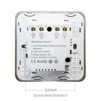 Tuya Wifi 30A 4400W Interrupteur Tactile Intelligent Haute Puissance pour Climatiseur 100-240V Compatible avec Interrupteur Chauffe-Eau Tuya