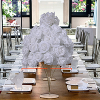 Boule de fleurs artificielles en soie blanche de haute qualité, en tissu durable, pour centres de table de mariage et décorations de mariage pour la fête des pères