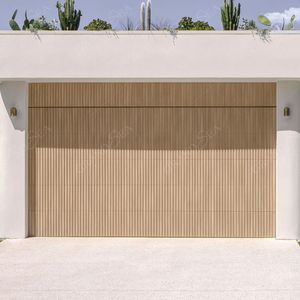 <span class=keywords><strong>Puerta</strong></span> de Garaje Moderna de Diseño Australiano, de Madera, con Lamas de Aluminio, Inclinable Automáticamente, de Montaje Empotrado - Product Image 4