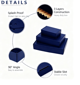 Черная почтовая коробка-книга из гофрированного картона с ручкой, с гравировкой, экологичная, биоразлагаемая, с губчатой подкладкой, сверхпрочная, на заказ - Product Image 3
