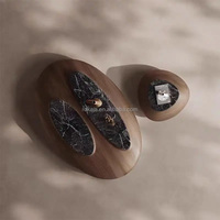 Table basse Design oeuf ovale haut de gamme Table basse en bois de noyer noir de luxe hôtel Villa maison salon Table à thé combinaison