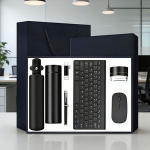 Custom Logo Modern Corporate Gift Set with Wireless Mouse Keyboard Pen & <b>USB</b> <b>Drive</b> UV Printing Promotional Office Supplies - Product Image 4