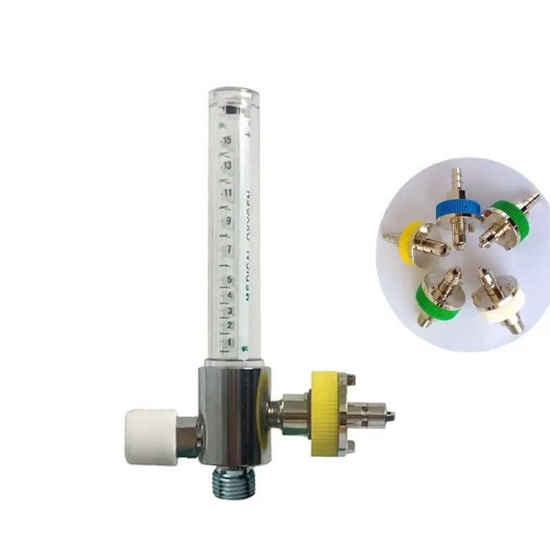 Ohmeda Standard Medical Oxygen1-15LPM流量計および加湿器ガス空気流量計 (Ohmedaアダプター付き)