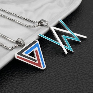 Collier en émail Hip Hop, pendentif en acier inoxydable Alan Walker - Product Image 4