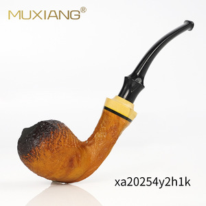 Muxiang Tobacco Pipe Bent Type Handcrafted Wood With Boxwood Rings For Smoking - Product Image 3