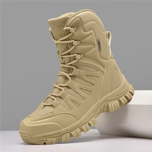 DSF66 Men Brown Mesh High Top Tactical <b>Boots</b> Breathable All Seasons Outdoor <b>Hiking</b> Duty Shoes - Product Image 6