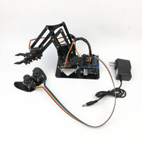 Kit de brazo de Robot STEM 4DOF, Robot educativo de programación DIY con Control PS2, brazo de garra mecánica, Kit de brazo de Robot R3