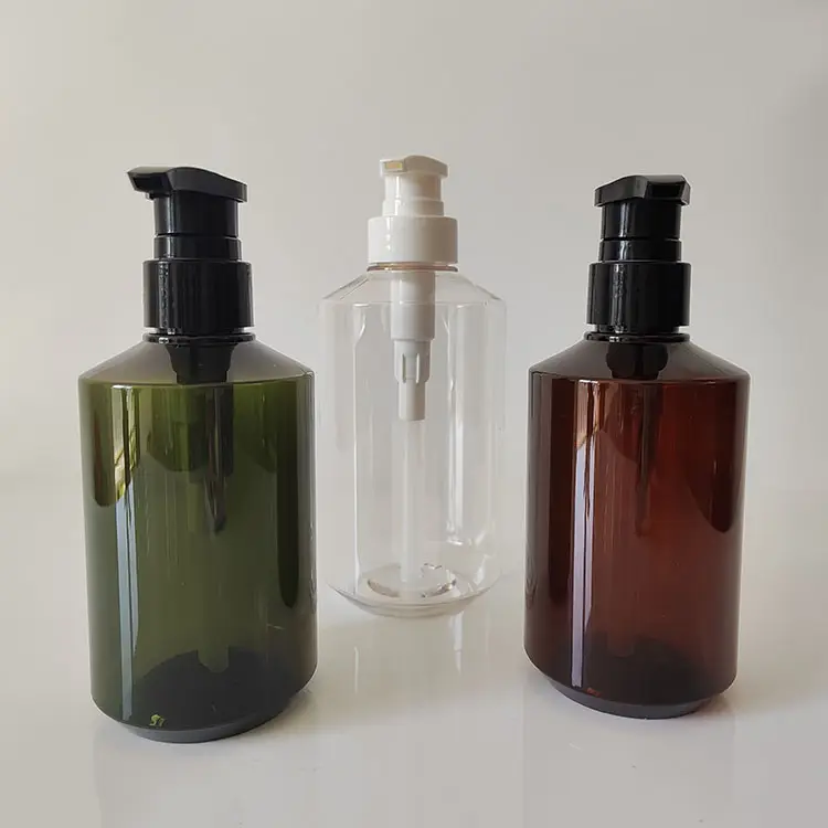 Luxury Green Plastic Cosmetic Lotion Body Wash Shampoo Hair Conditioner Pump Bottles for Hotel and Household