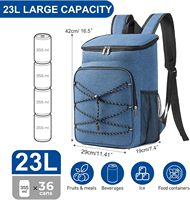Sac isotherme 32L à double compartiment, étanche, en polyester, pliable, avec fermeture éclair, pour le camping, les pique-niques et les voyages
