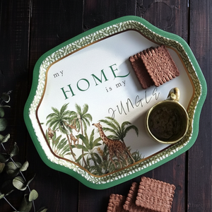 Bandeja Decorativa Kontensan Tropical Jungle, 278x332 mm, Borde Curvo Ondulado, un Paraíso Verde de la Naturaleza y la Vida Silvestre, Modelo EE1668I - Product Image 3
