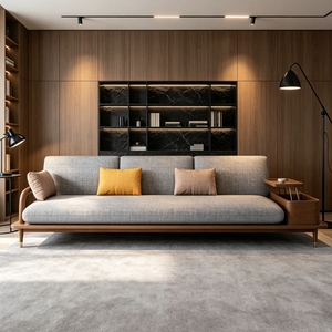 Juego de Sofás de Madera OEM ODM para Proyectos Comerciales, Hoteles y Villas, Sofá de Tres Plazas Personalizado y a Medida, Directo de Fábrica, para Sala de Estar - Product Image 2